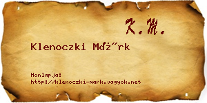 Klenoczki Márk névjegykártya